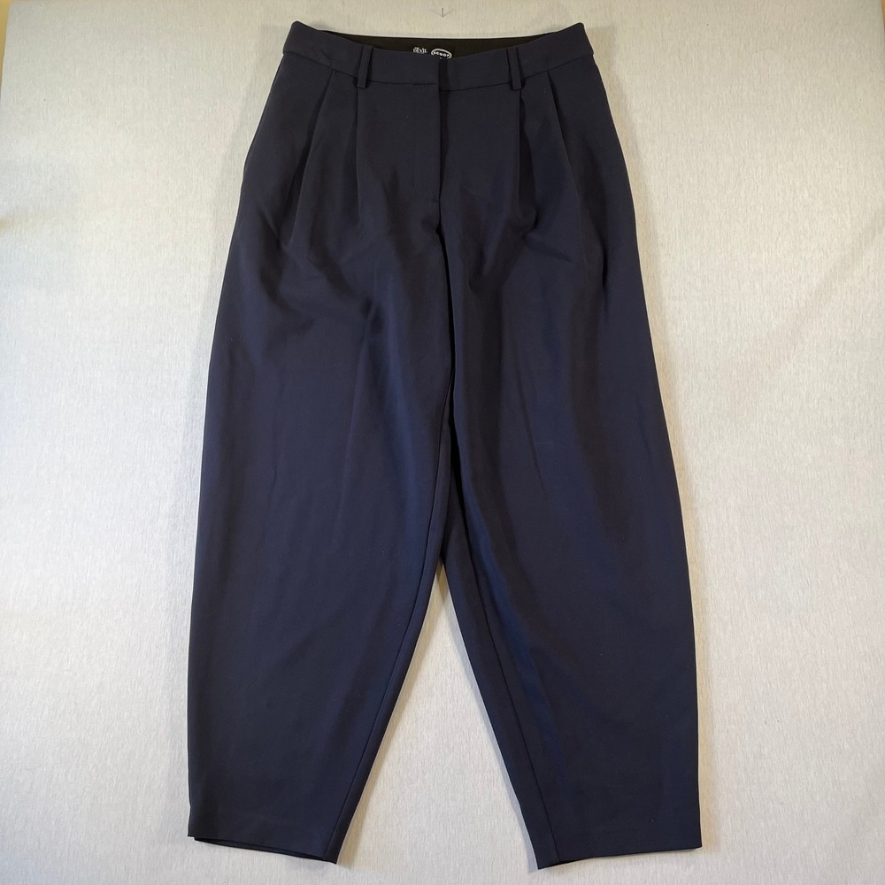 Scoop The Devil Wears Prada Pants Size 10 Navy Blue Pleated Tapered 30" Inseam